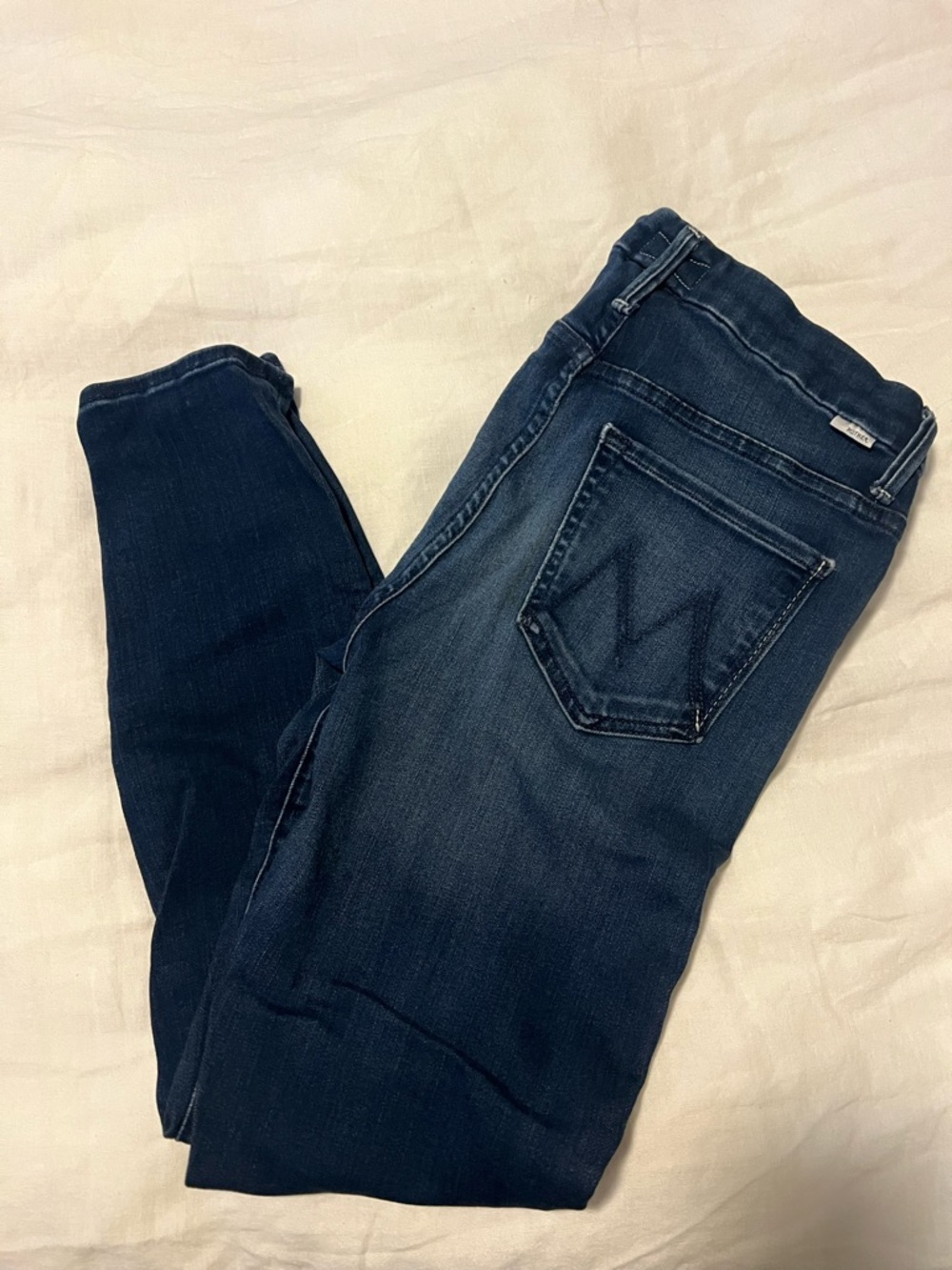 MOTHER The Looker Dark Blue Skinny Jeans, Size 27 - Picture 3 of 6